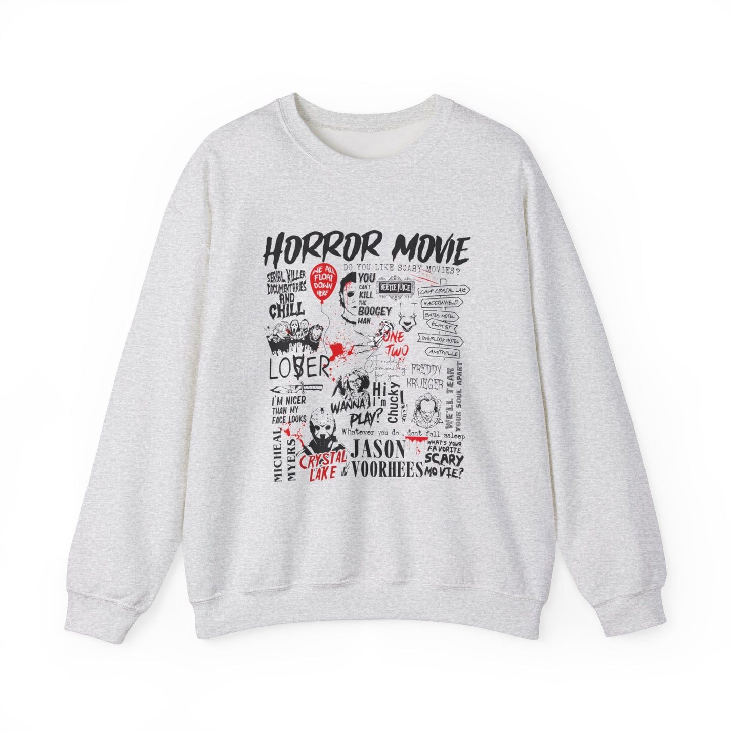 Horror Movie Sweatshirt - Red