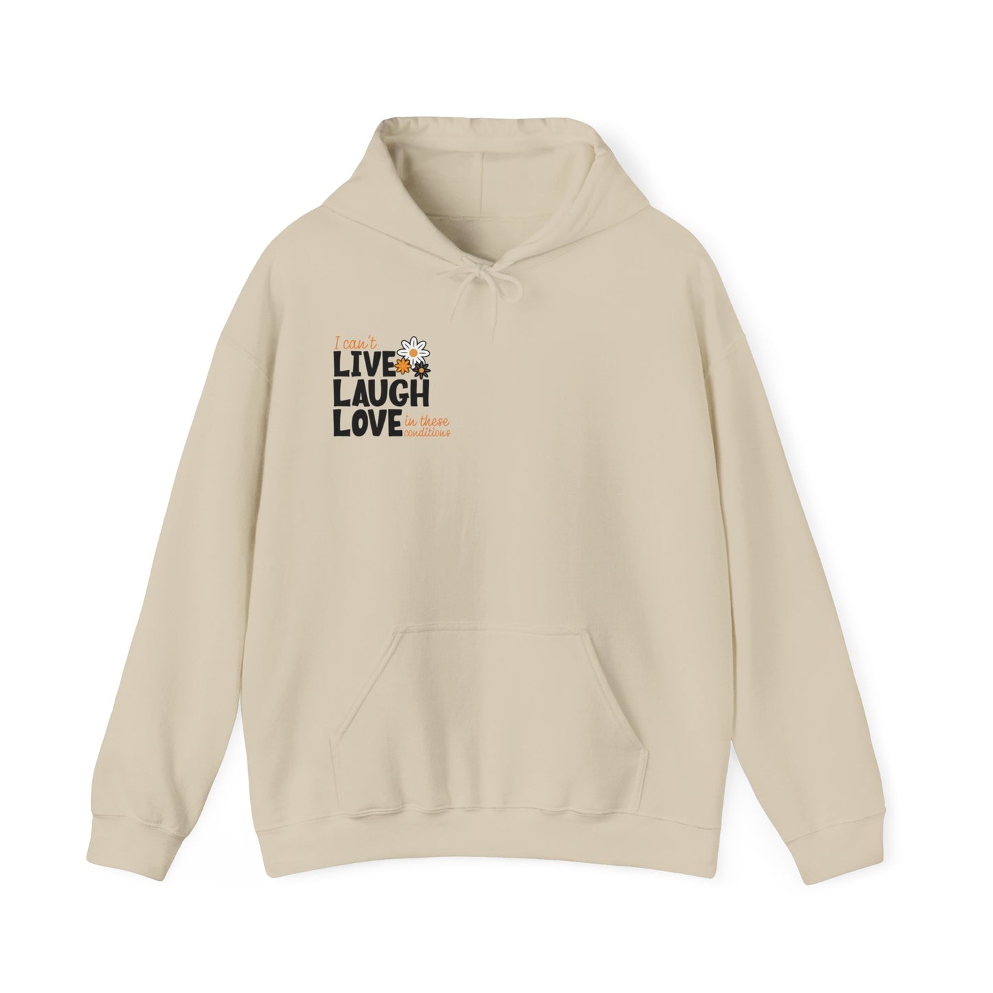 I Can't Live Laugh Love In These Conditions Hoodie