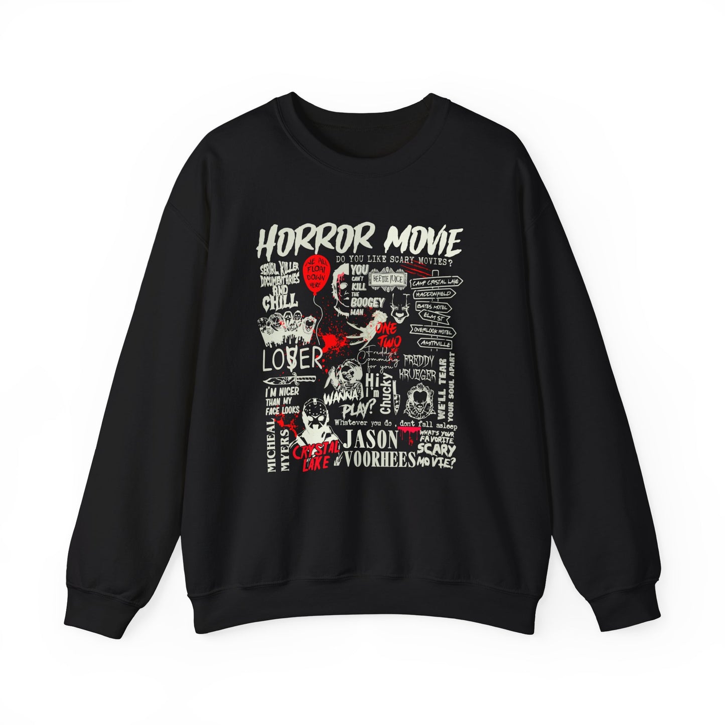 Horror Movie Sweatshirt - Red