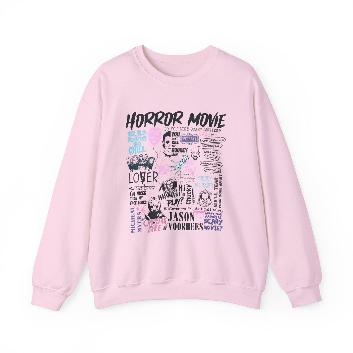 Horror Movie Sweatshirt - Pink