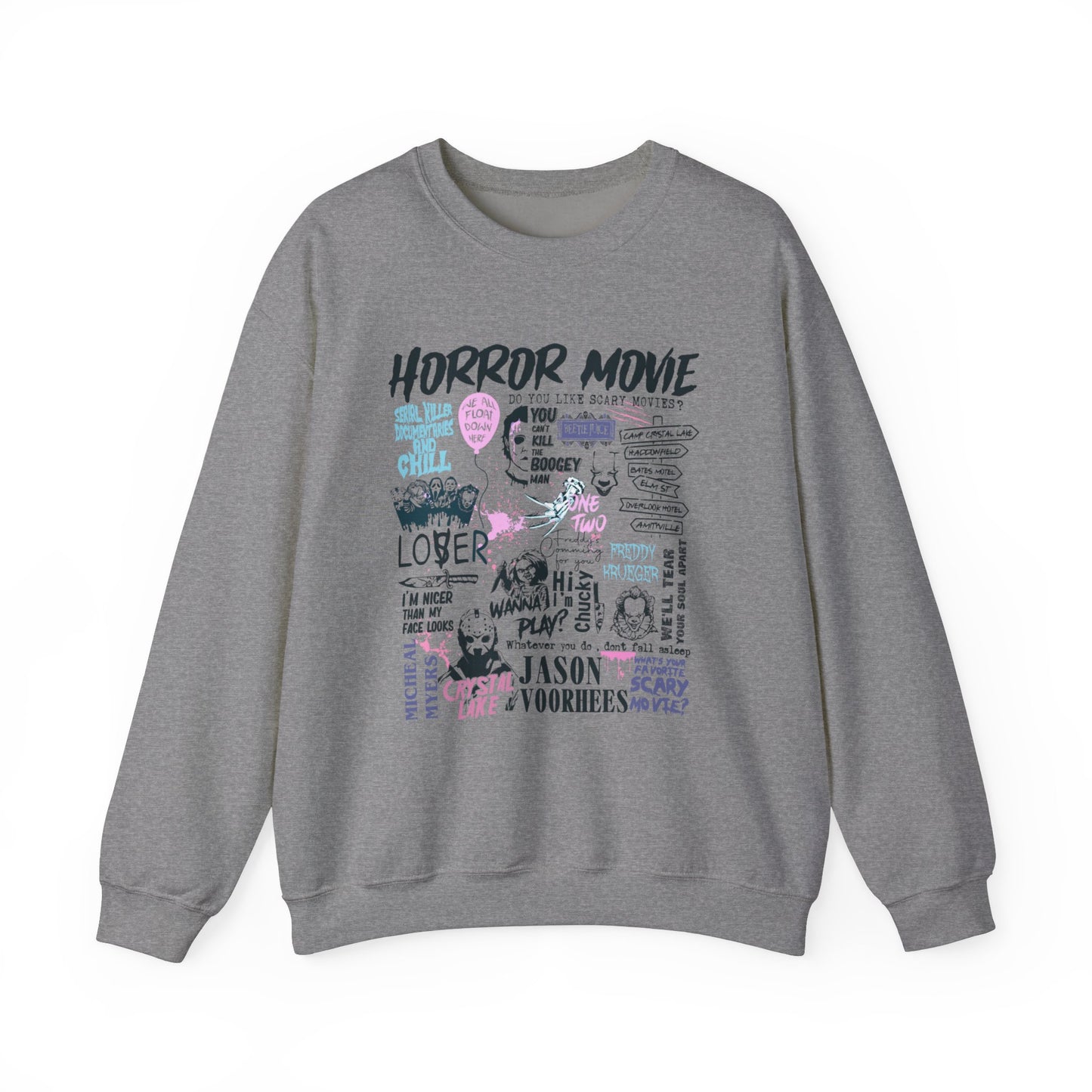 Horror Movie Sweatshirt - Pink