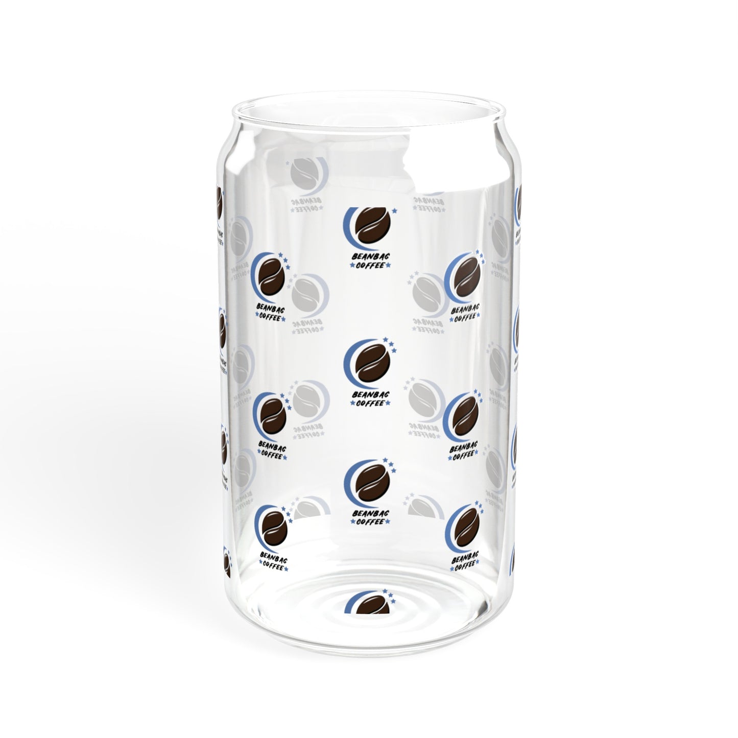 Wrap Around Bean Bag Iced Coffee Glass Tumbler (With or Without Straw/Lid) - S.J. Tilly