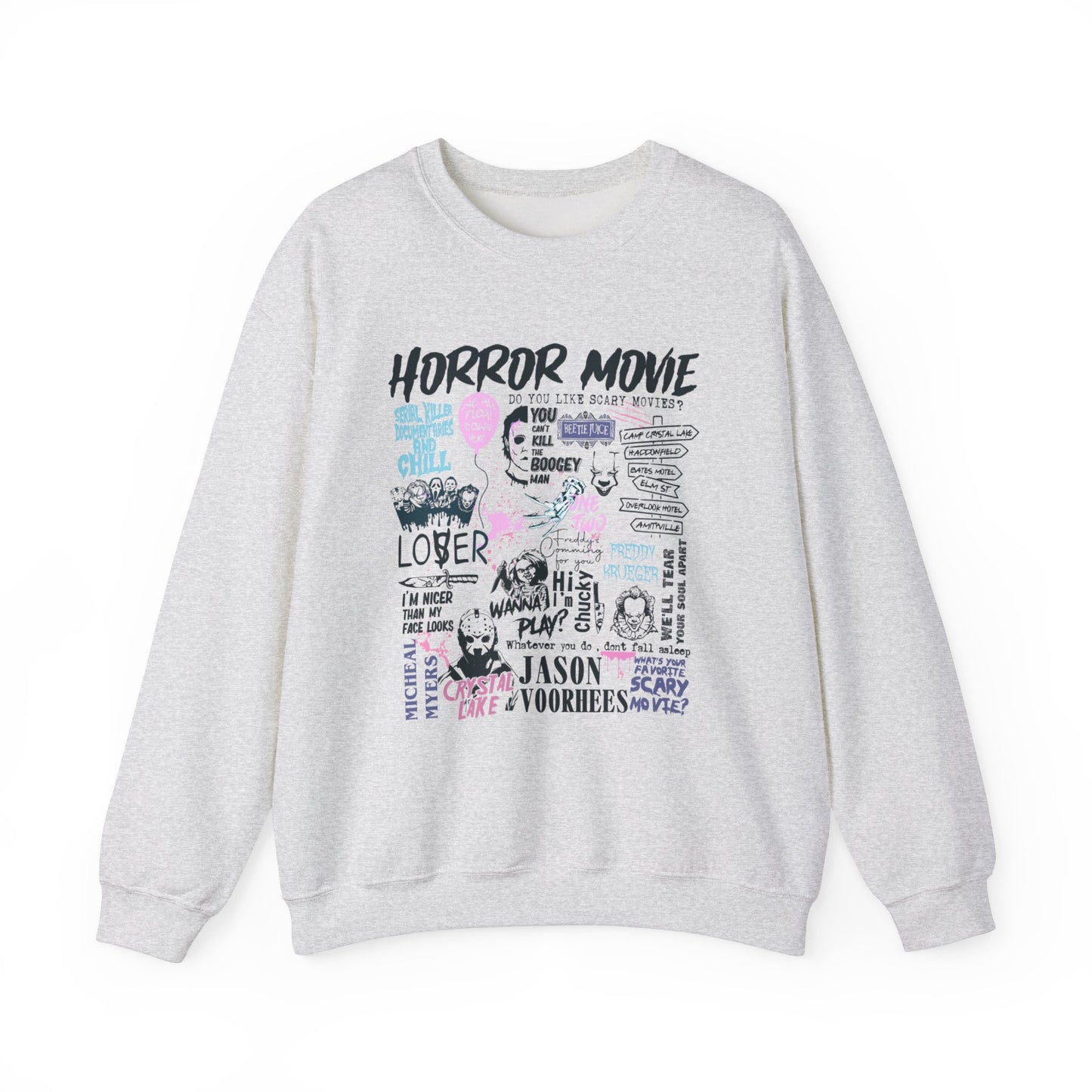 Horror Movie Sweatshirt - Pink