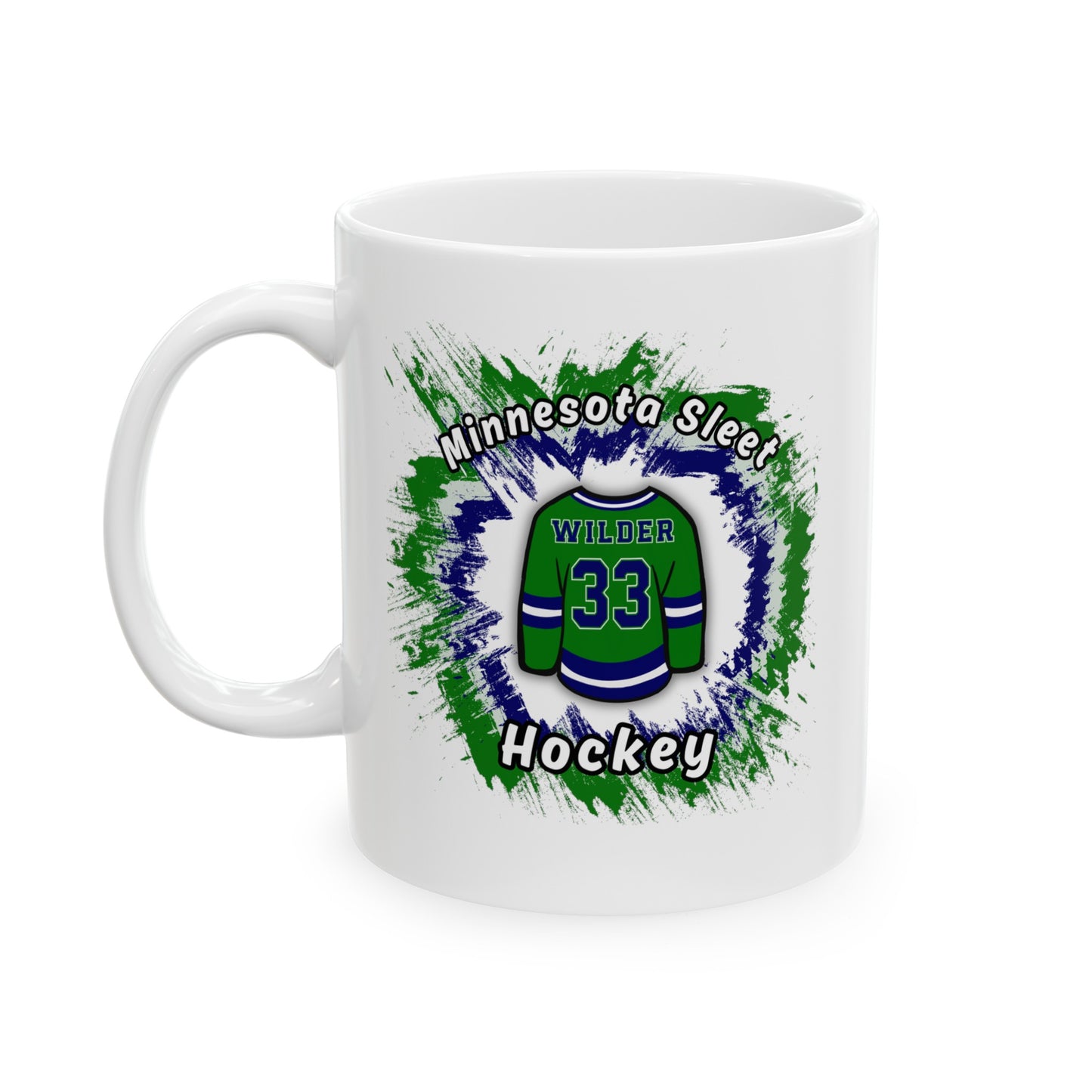 Wilder #33 MN Sleet Hockey Jersey Coffee Mug - S.J. Tilly