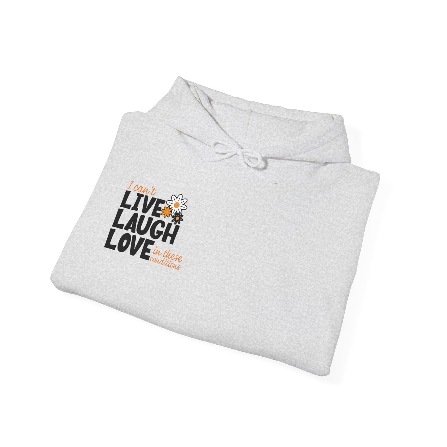 I Can't Live Laugh Love In These Conditions Hoodie