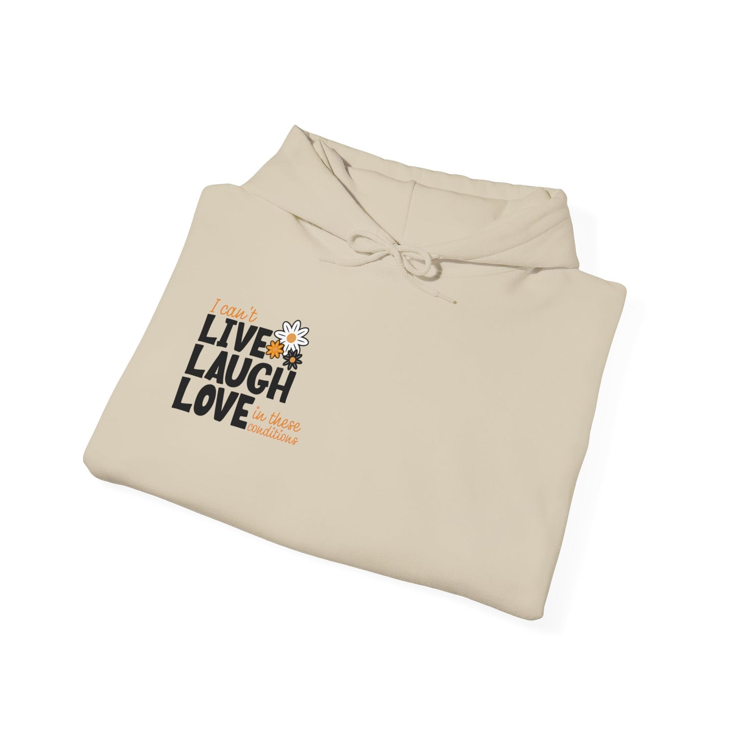 I Can't Live Laugh Love In These Conditions Hoodie