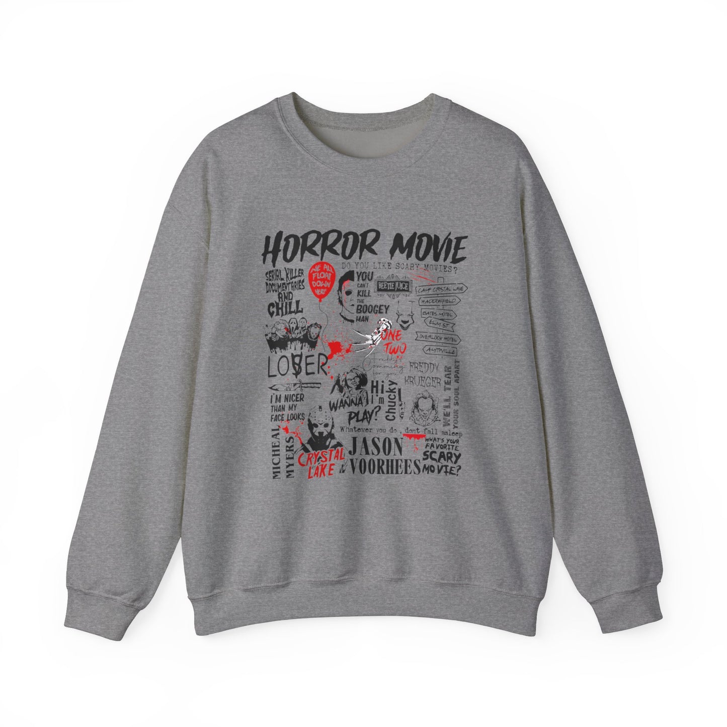 Horror Movie Sweatshirt - Red