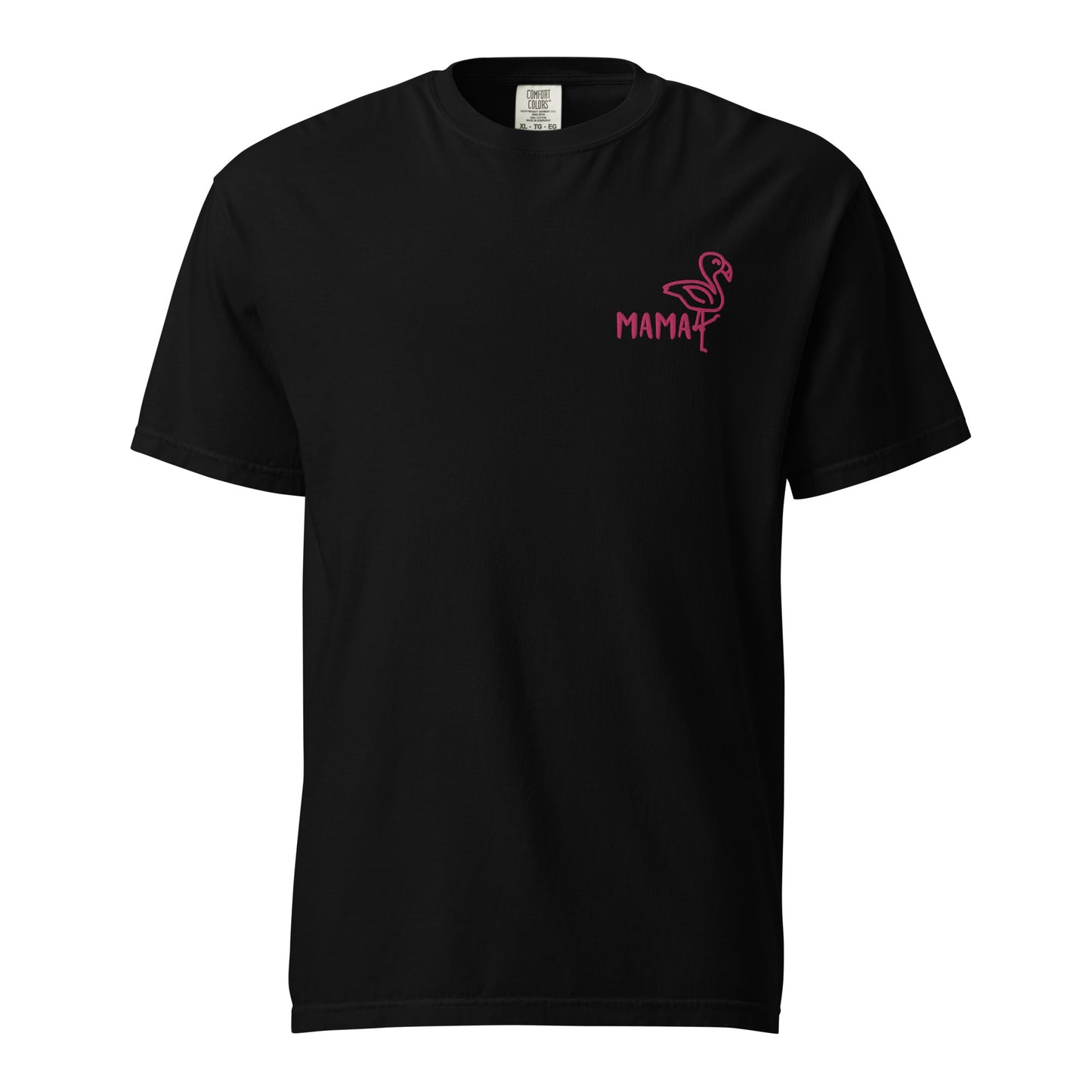 Flamingo Mama Embroidered Comfort Colors T-Shirt