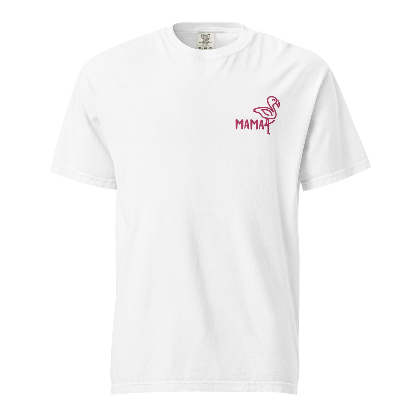 Flamingo Mama Embroidered Comfort Colors T-Shirt